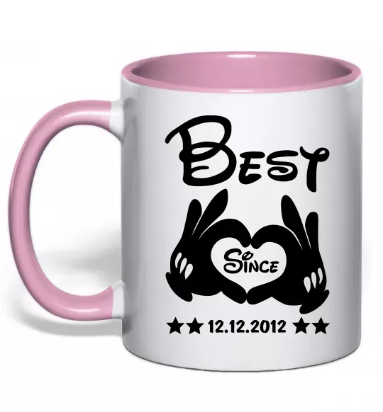 Чашка з кольоровою ручкою Disney best since Ніжно рожевий фото