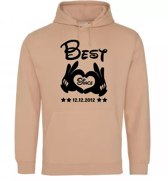 Мужская толстовка (худи) Disney best since Песочный фото