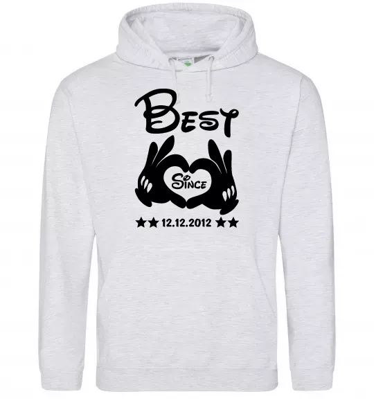 Женская толстовка (худи) Disney best since Серый меланж фото