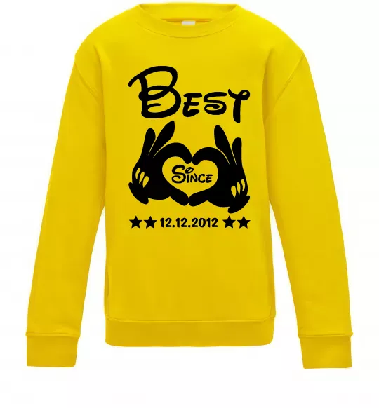 Детский Свитшот Disney best since Солнечно желтый фото