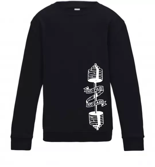 Дитячий світшот No pain, no gain Штанга Чорний фото
