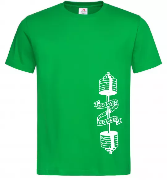 Чоловіча футболка No pain, no gain Штанга Зелений фото