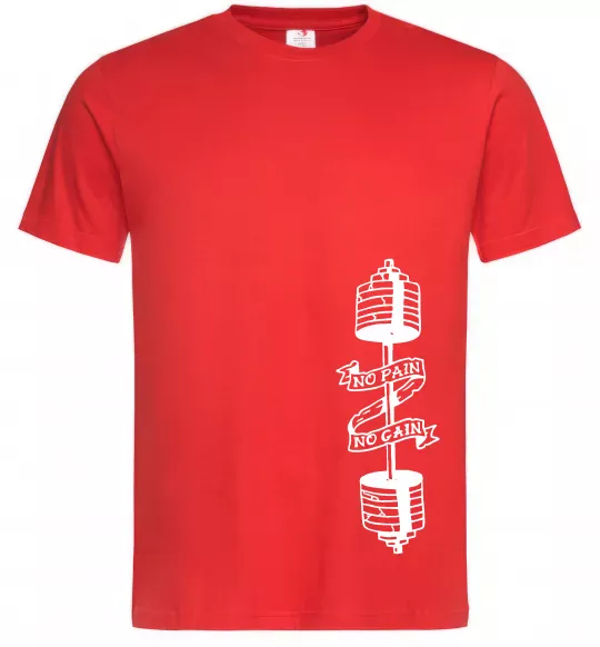 Чоловіча футболка No pain, no gain Штанга Червоний фото