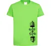 Дитяча футболка No pain, no gain Штанга Лаймовий фото