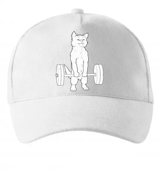 Кепка Кіт з штангою Білий фото