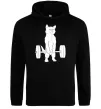 Мужская толстовка (худи) Кіт з штангою Черный фото