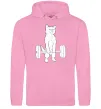 Женская толстовка (худи) Кіт з штангою Розовый фото