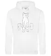 Жіноча толстовка (худі) Кіт з штангою Білий фото