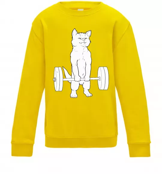 Дитячий світшот Кіт з штангою Сонячно жовтий фото