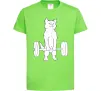 Детская футболка Кіт з штангою Лаймовый фото