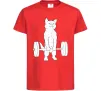 Детская футболка Кіт з штангою Красный фото
