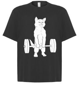 Футболка Оверсайз Кіт з штангою