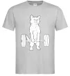 Чоловіча футболка Кіт з штангою Сірий фото