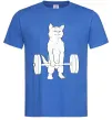 Чоловіча футболка Кіт з штангою Яскраво-синій фото