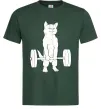 Чоловіча футболка Кіт з штангою Темно-зелений фото