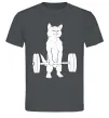 Чоловіча футболка Кіт з штангою Графіт фото