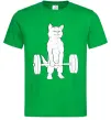 Чоловіча футболка Кіт з штангою Зелений фото
