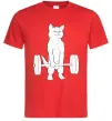 Чоловіча футболка Кіт з штангою Червоний фото