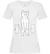Жіноча футболка Кіт з штангою Білий фото