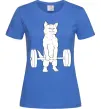 Жіноча футболка Кіт з штангою Яскраво-синій фото