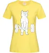 Жіноча футболка Кіт з штангою Лимонний фото
