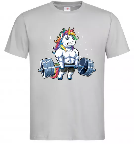 Чоловіча футболка Єдиноріг з штангою Сірий фото