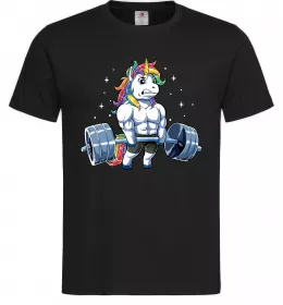 Чоловіча футболка Єдиноріг з штангою Чорний фото