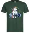 Чоловіча футболка Єдиноріг з штангою Темно-зелений фото