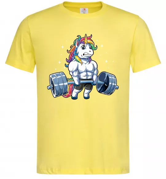 Чоловіча футболка Єдиноріг з штангою Лимонний фото