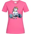 Жіноча футболка Єдиноріг з штангою Яскраво-рожевий фото
