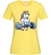 Жіноча футболка Єдиноріг з штангою Лимонний фото