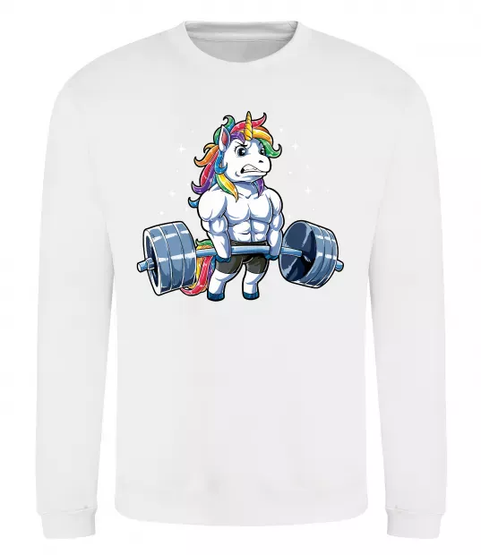 Свитшот Єдиноріг з штангою Белый фото