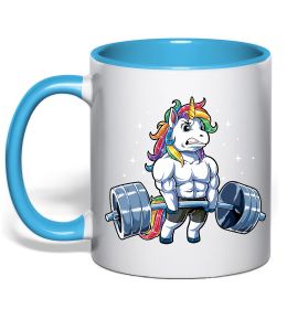 Чашка с цветной ручкой Єдиноріг з штангою