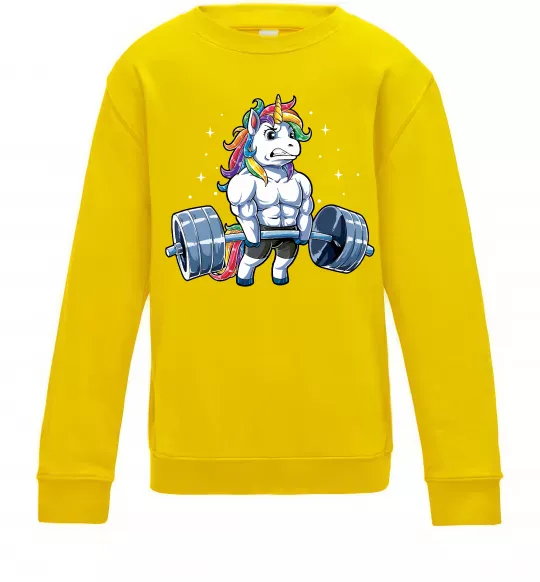 Дитячий світшот Єдиноріг з штангою Сонячно жовтий фото