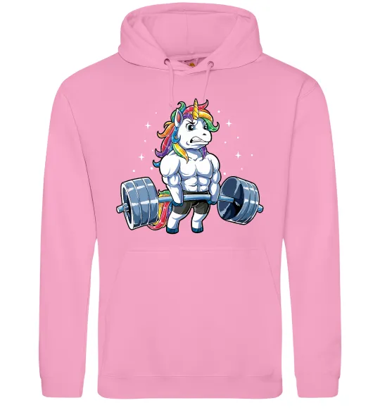 Чоловіча толстовка (худі) Єдиноріг з штангою Рожевий фото