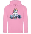 Чоловіча толстовка (худі) Єдиноріг з штангою Рожевий фото