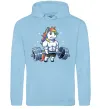 Чоловіча толстовка (худі) Єдиноріг з штангою Блакитний фото