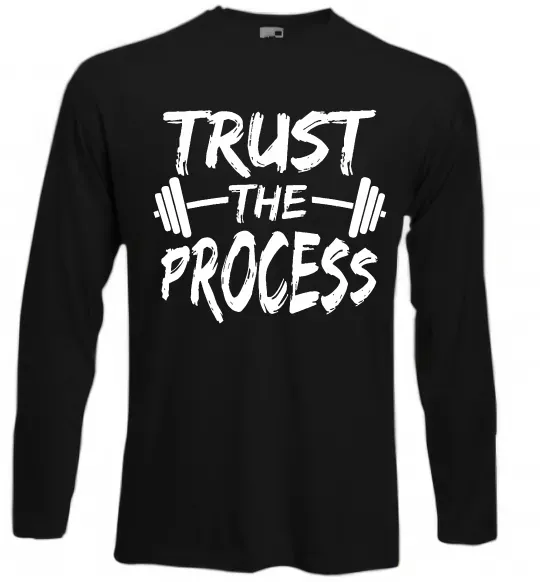 Лонгслів Trust the process Чорний фото