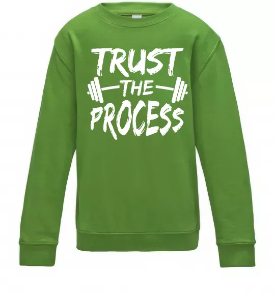 Детский Свитшот Trust the process Лаймовый фото