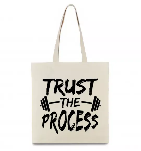 Еко-сумка Trust the process Бежевий фото