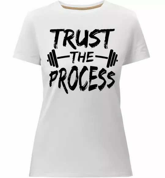 Жіноча преміум футболка Trust the process Білий фото