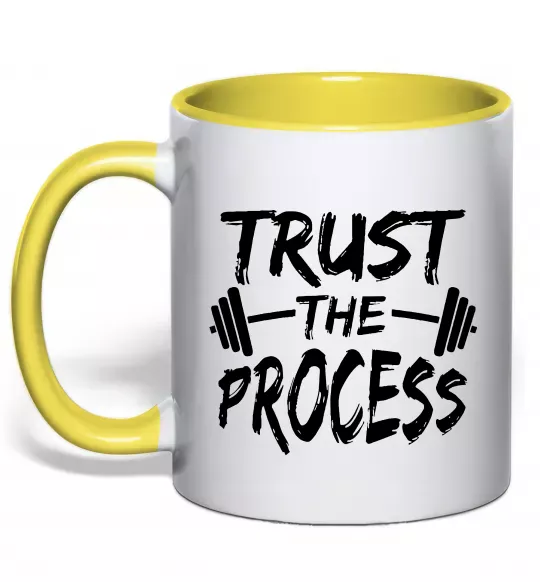Чашка з кольоровою ручкою Trust the process Сонячно жовтий фото