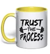 Чашка з кольоровою ручкою Trust the process Сонячно жовтий фото