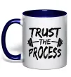Чашка з кольоровою ручкою Trust the process Глибокий темно-синій фото