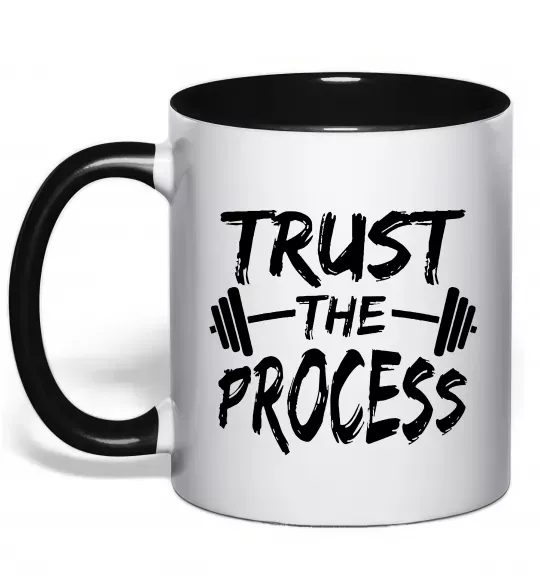 Чашка з кольоровою ручкою Trust the process Чорний фото