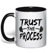 Чашка з кольоровою ручкою Trust the process Чорний фото