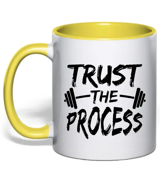Чашка с цветной ручкой Trust the process Лимонный фото
