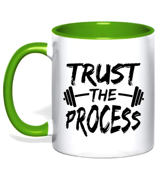Чашка с цветной ручкой Trust the process Лаймовый фото