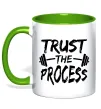 Чашка с цветной ручкой Trust the process Лаймовый фото