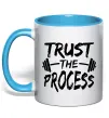 Чашка з кольоровою ручкою Trust the process Блакитний фото